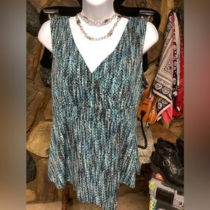 Brown and turquoise cross over top